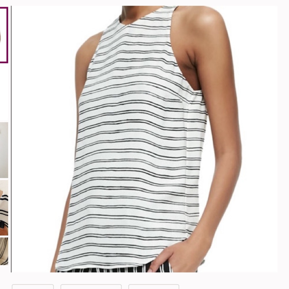 A.L.C. Anise 100%‎ Silk Striped Top in Black White